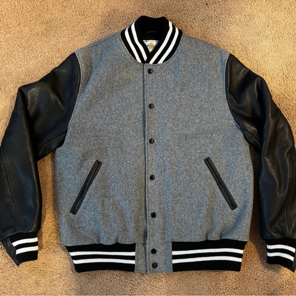 Golden Bear Black and Gray Varsity Jacket XL